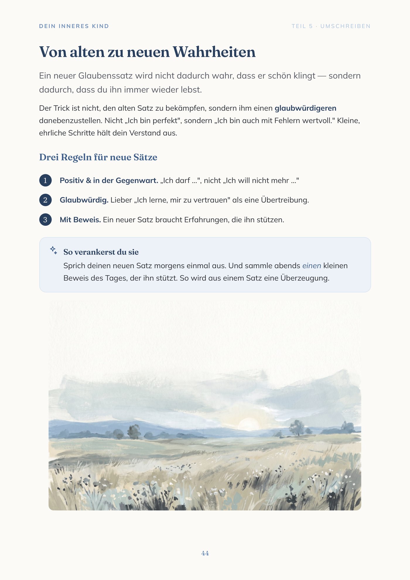 Leseprobe: Von alten zu neuen Wahrheiten (Umschreiben)